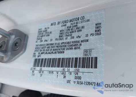 2024 Lincoln Nautilus Premiere from USA, damaged, VIN 5LMPJ8J42RJ878069